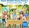 PoppinColorz Blazin' Blue Colour Bubbles for Kids, 8 Bubble Solution Kits with Bubble Wands - Non-Toxic Mini Bubbles Party Favours for Boy Gender Reveal, Birthday Bubble Party - Made in the USA.